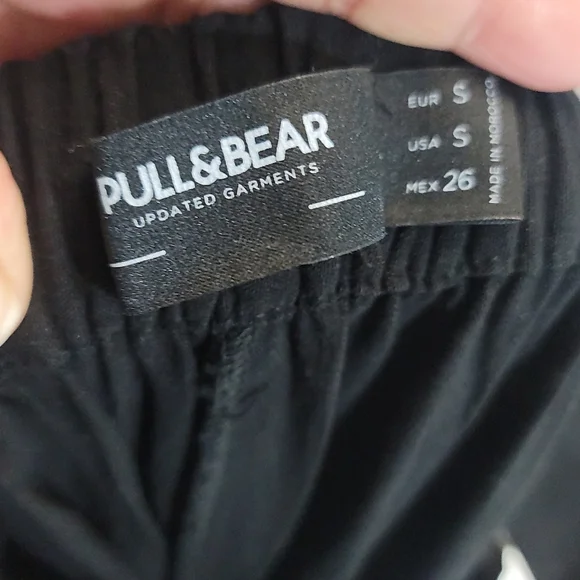 Pull&Bear‎ BlackWide Leg Pants with High Slits - Picture 8 of 9